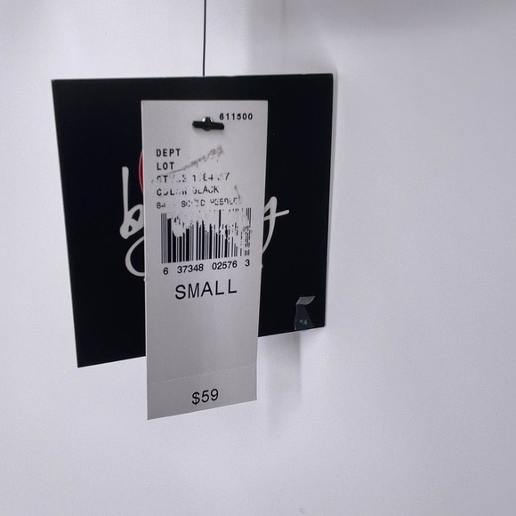 By & By Sz S Classic Short Black Dress 3/4 Length Sheer Sleeves Gold Belt NWT - Picture 5 of 7